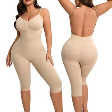 Plus Size Backless Shapewear Tummy Control Bodysuit Smooth Full Body Shaper