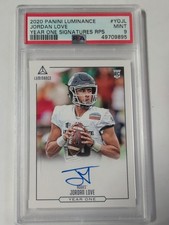 2020 LUMINANCE Jordan Love YEAR ONE RC ROOKIE Blue AUTO ON-CARD PSA 9