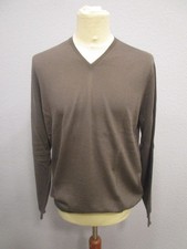 Erich Bompard feiner Strick Pullover V-Neck cashmere taupe Gr.L (J22-15)