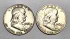 Lot of 2 90% Silver 1953D & 1954D Franklin Half Dollar Coin