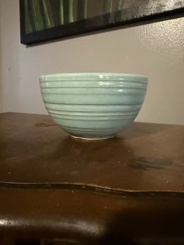 Vintage Blue McCoy Beehive Mixing Bowl 5 “ USA Pottery Stoneware