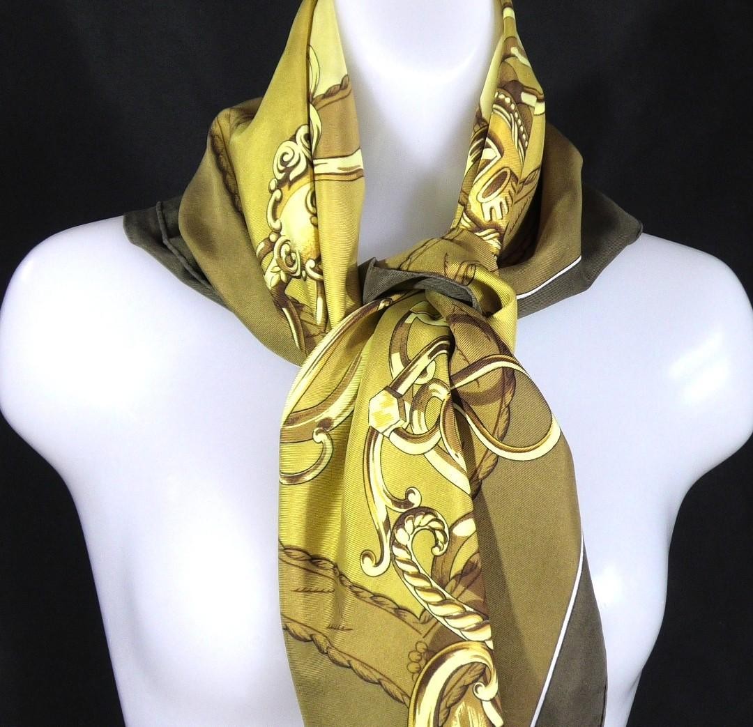 Hermes Large Scarf Carre 90 D391 Authentic Silk From Japan