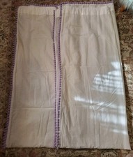 Pottery Barn Kids Curtains One Set White With Lavender PomPom Trim 44x96in.