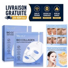 Masque Visage Collagène Bio Hydrogel 6 Pièces Anti-âge Hydratant Repulpant Rides