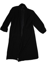 Donnybrook Coat Womens 6 Black Long Wool Overcoat Collared Open Front Lined