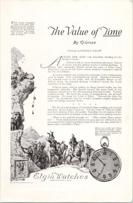 Elgin Watches Vintage 1922 Print Ad The Value of Time by Kronos