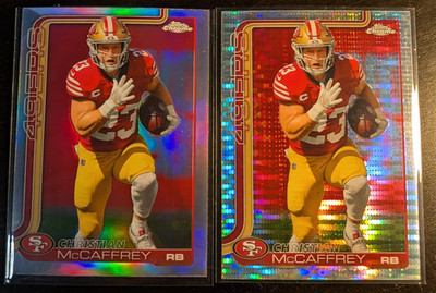 Christian McCaffery Lot of (2) 2025-26 Topps Chrome #263 Base/Pulsar R1J:198