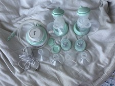 Motif Twist Double Electric Breast Pump Mint Green White w/ Bottles Kit Tubing
