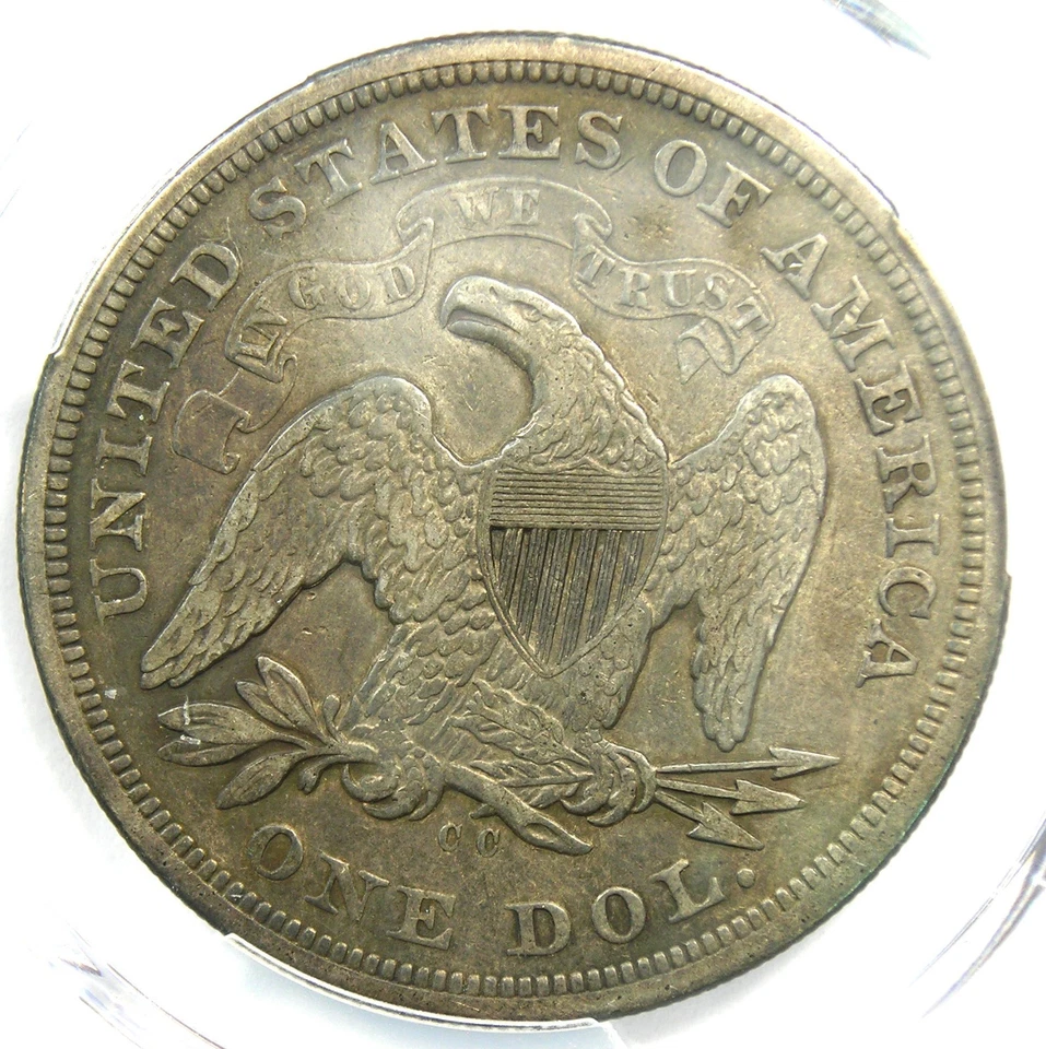 1872-CC Seated Liberty Silver Dollar Carson City $1 - PCGS XF Details (EF) - Image 4 of 4