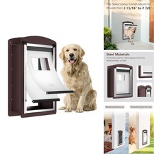 ALUMANI Large Dog Door Wall Steel Frame Telescoping Tunnel Double Lock 100lbs