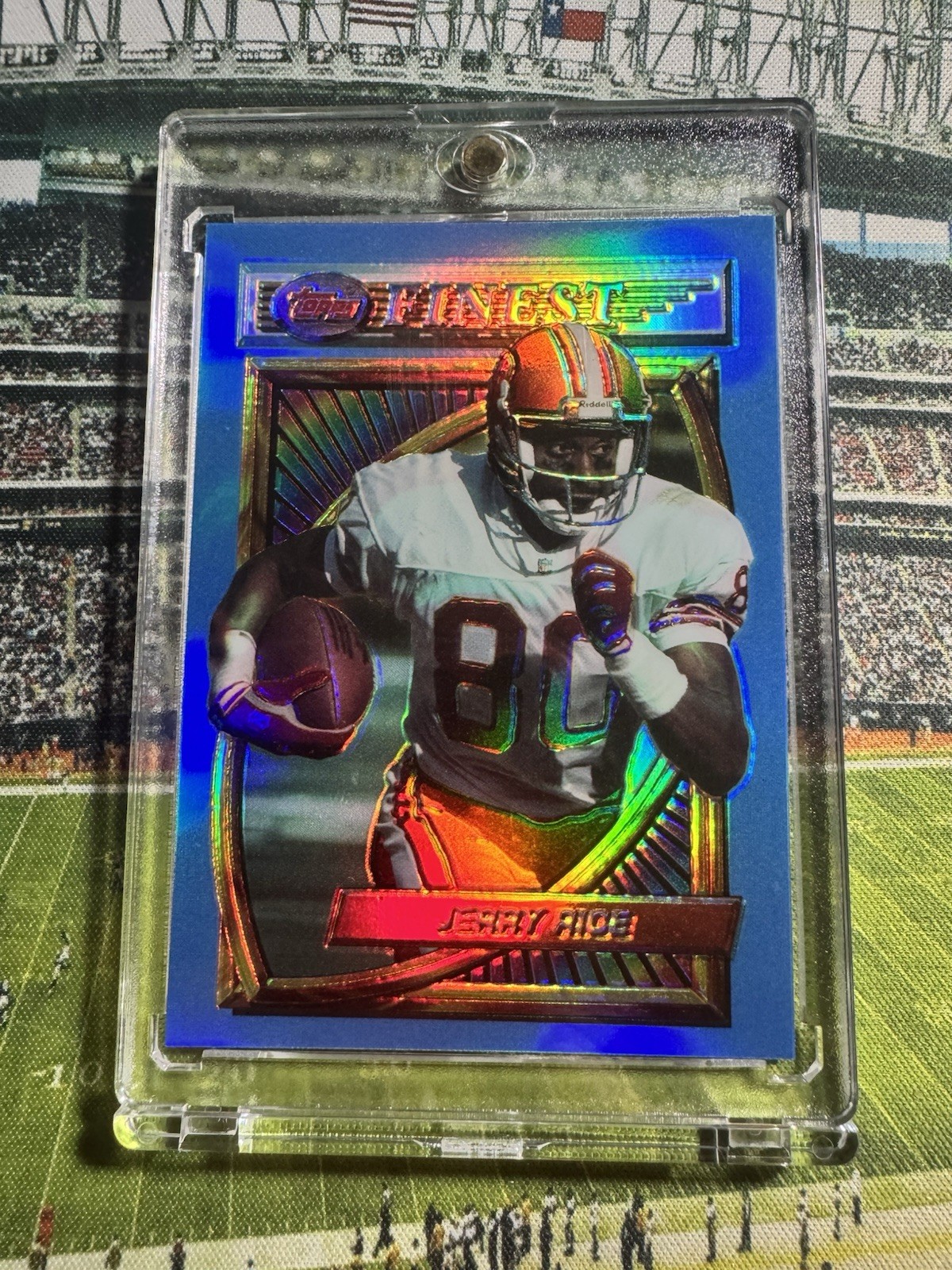 1994 Topps Finest Jerry Rice #12 1st Year Refractor San Francisco 49ers GOAT HOF view 7