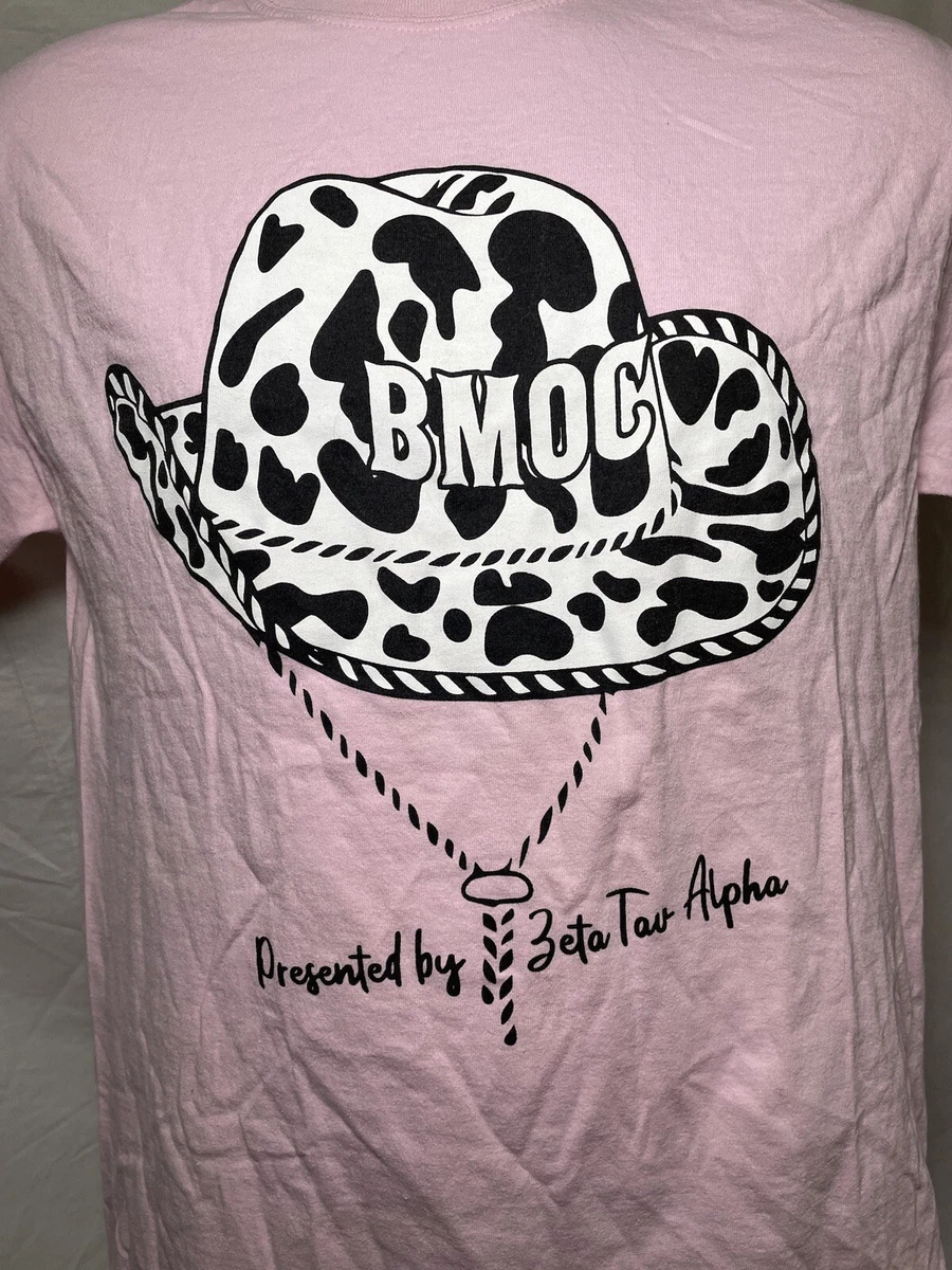 Big Man On Campus Zeta Tau Alpha Shirt Adult Medium Pink T Shirt Pre Owned