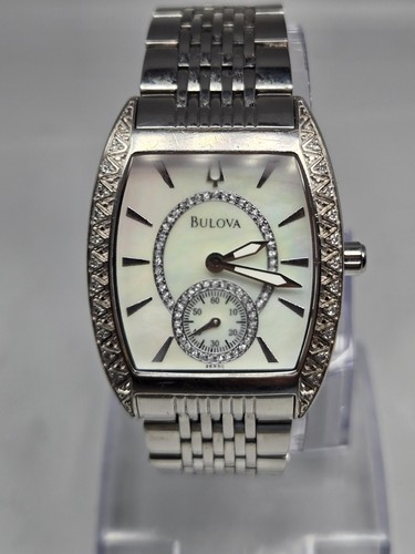 BULOVA 22 Diamonds Mother Of Pearl Dial Bracelet Watch Stainless Steel C876813