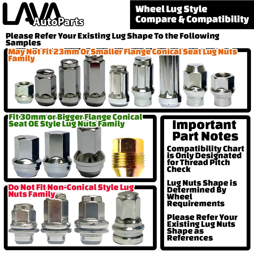 24-Pack Black 14mm X 1.50 Aftermarket Lug Nuts – Fits 1988-2022 Tahoe & Custom Wheels