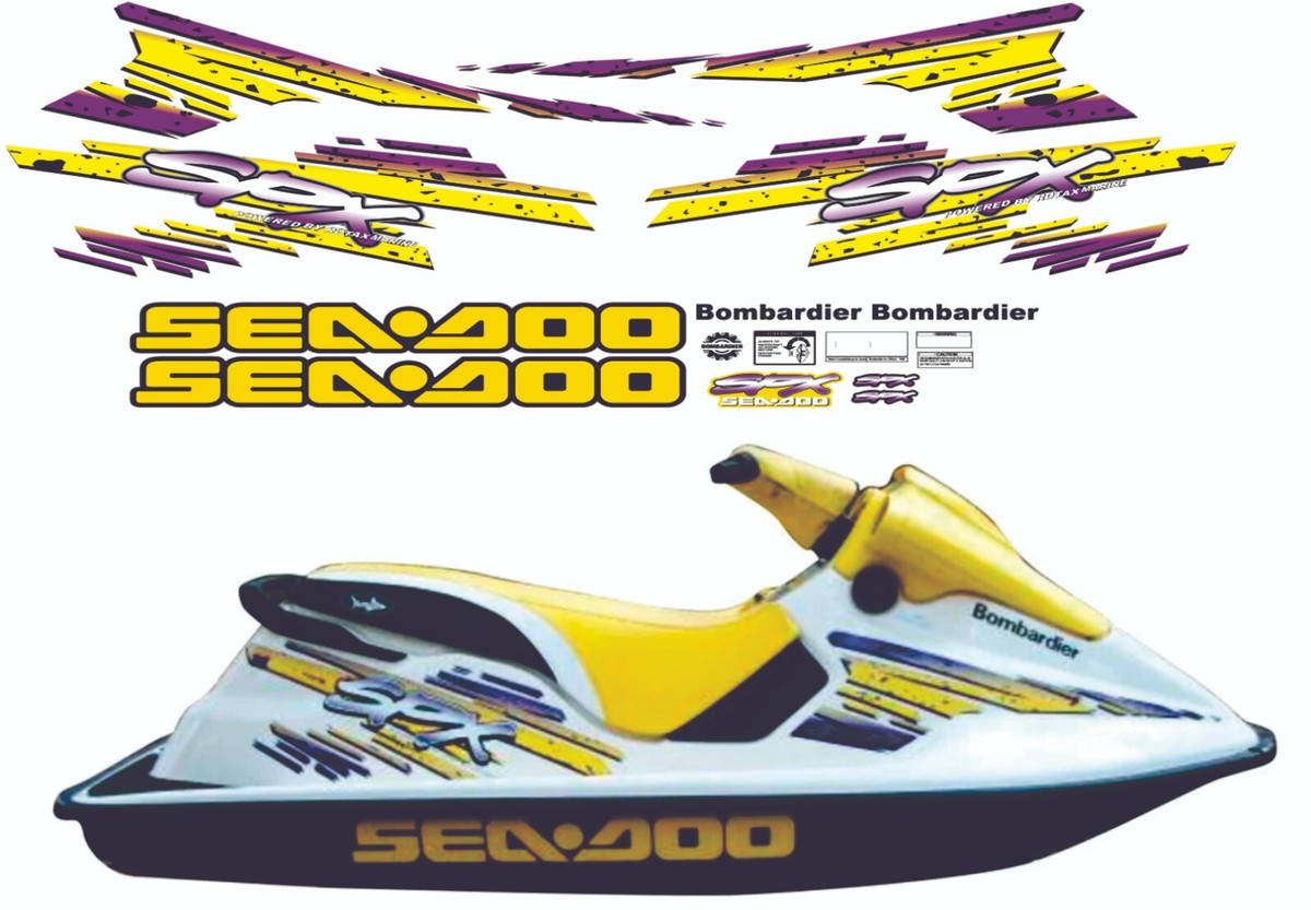 SEADOO SPX 1998 Graphics / Decal / Sticker Kit YELLOW & PURPLE | eBay
