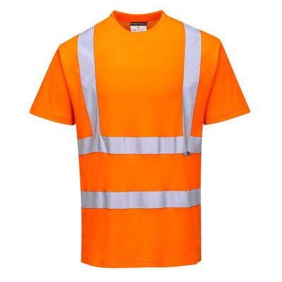 Portwest S170 Hi Vis Cotton Short Sleeve Safety T-Shirt with Reflective Tape