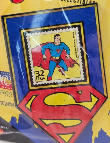 Vintage Superman Briefmarken Sammlerstücke Schlüsselanhänger & 2 Magnete DC Comics USPS 1998 - Bild 5 von 22