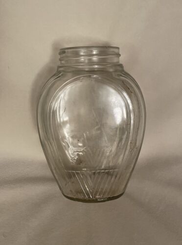 Large Vintage Screw Top Style Glass Cookie Jar Container - Picture 1 of 3