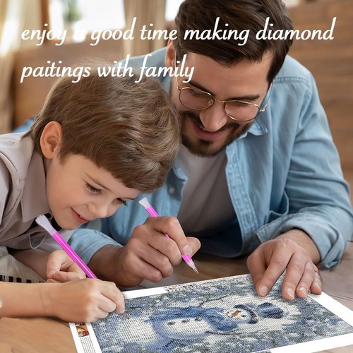 Snowman Diamond Painting Art Kits for Adults Round Full Drill Gem Art Wall Decor - Picture 4 of 6