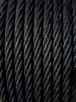 180 Ft Cable Length Black Oxidized Galvanized Steel Wire Rope 1/16 7x7 Stage Theater Display Rigging One Loop 