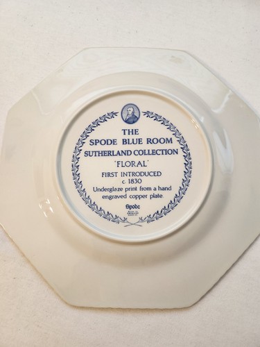 The Spode Archive Sutherland Collection Floral Blue Plate - Picture 3 of 4