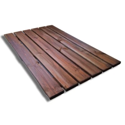 SUNWOOD Pedana doccia antiscivolo in legno 100x60x4 cm in legno di pino marrone