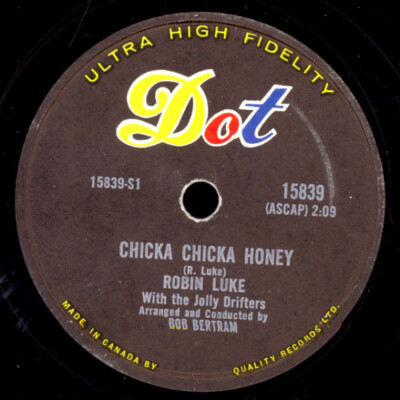 ROBIN LUKE & JOLLY DRIFTERS ''Soft R&R'' Chicka Chicka Honey/ My Girl 78rpm S7490