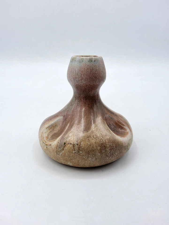 Petit vase en grès de Beauvaisis émaillé flammé signé Charles Greber Art Nouveau - Photo 4/4