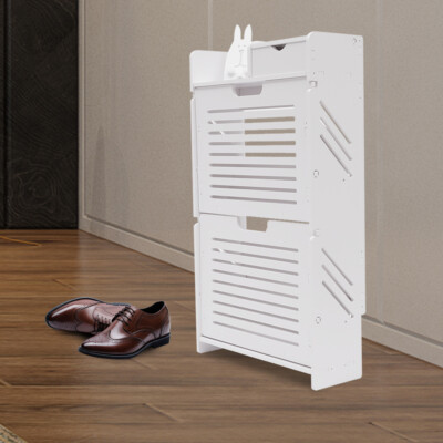 Modern Shoe Cabinet for for Entryway Shoe Storage Cabinet with 2 Flip Doors