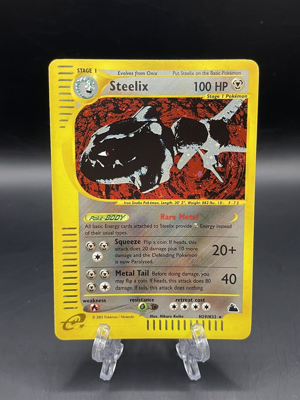2003 Pokemon Skyridge E Reader Steelix H29/H32 Holo - NM! SWIRL