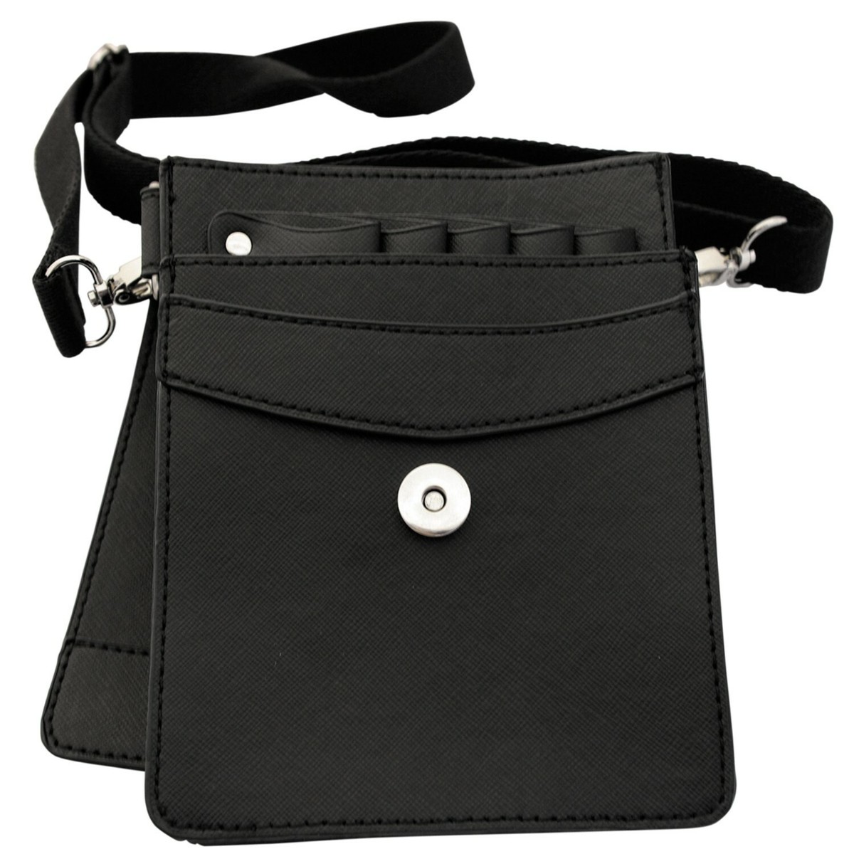 Friseurtasche Aus Leder Mit Gürtel – Scherentasche Für Barber & Salon, Wasserdicht, Mit Vielen Fächern, Verstellbar, Schwarz