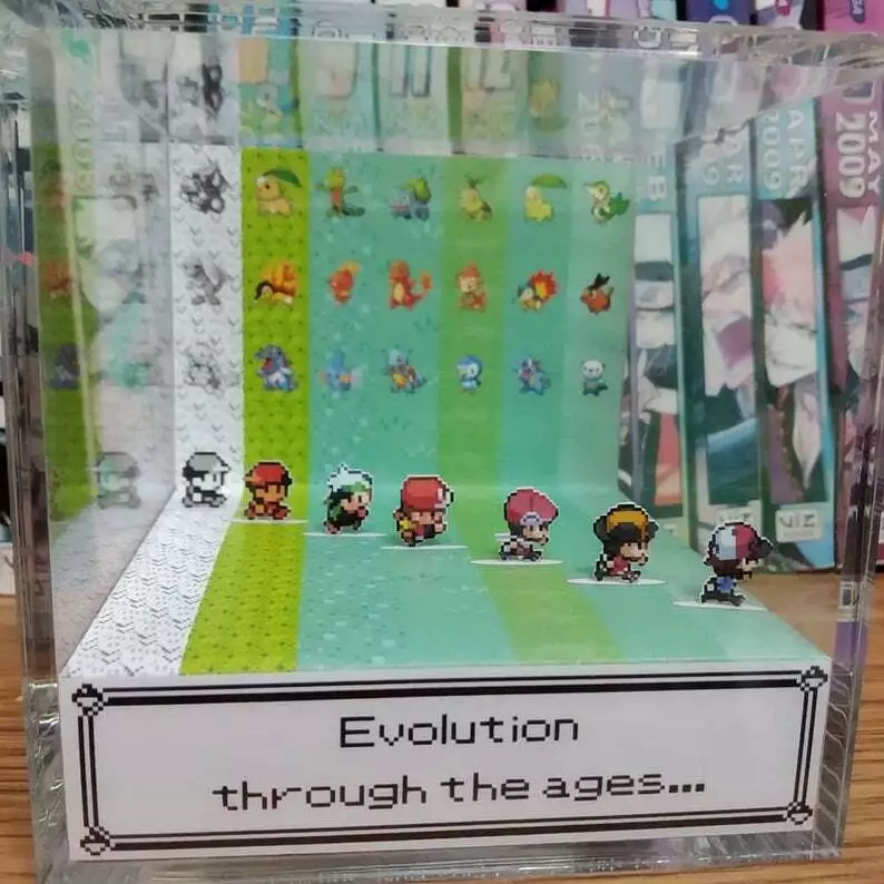 Pokemon Meme PP2 Encounter Handmade Diorama - Gameboy Gaming/Retro Cube -  Fanart