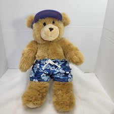 Build A Bear Roaring Audio Push Button Surfs Up Bear Trunks  Visor TESTED