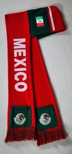 Mexican Traditional Emblem Unisex Hooded Knit Fringe Scarf One Piece