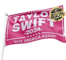 Taylor Swift Pink Save America Again 2024 Flag 3 x 5 Dorm Room Bedroom Decor 