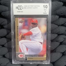2009 Upper Deck First Edition #82 Johnny Cueto BCCG Mint 10 Reds Graded Slab