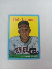 2019 Topps Archives 1958 Design Blue #17/25 Bob Lemon #23 HOF