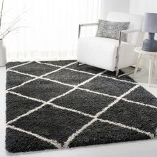 SAFAVIEH Hudson Shag SGH281G Dark Grey / Ivory Rug