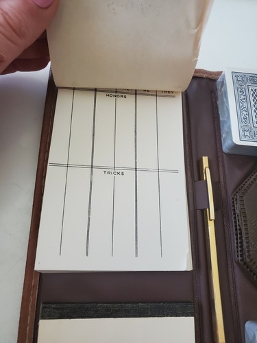 2 mazzi di carte da gioco Lancina vintage in astuccio con matita e score pad. Mai usato - Foto 2 di 6