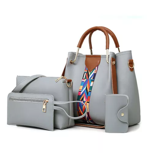 4Pcs/Set Women Lady Leather Handbags Messenger Shoulder Bags Tote Satchel Purse - Picture 14 of 35