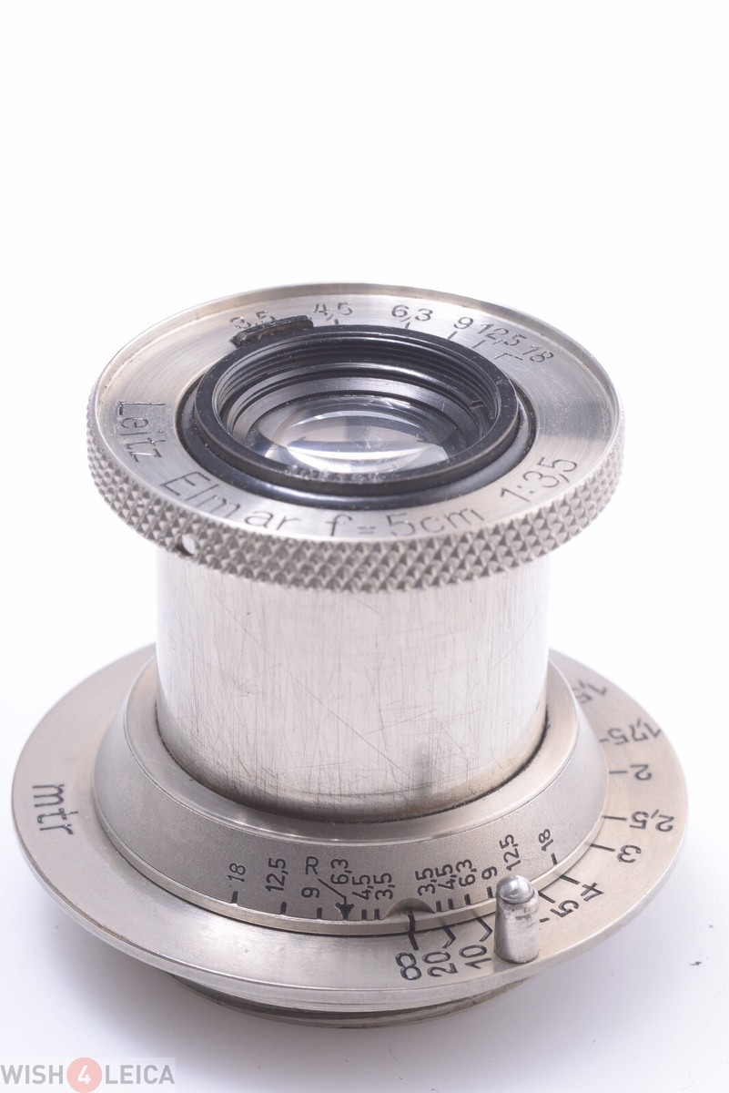 ✓ LEICA LTM, M39 ELMAR 50MM F/3.5 3.5 '1936' NICKEL PLATED LENS