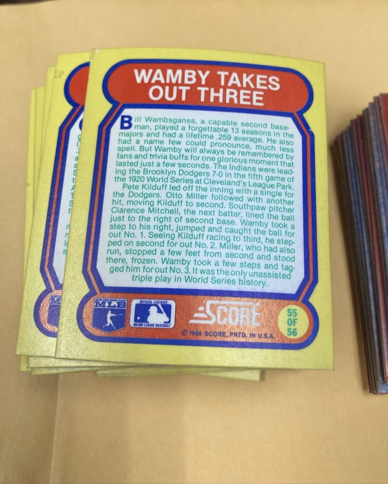 1988 Score Baseball Pack Insert Do You Remember When your choice, please select - Image 2 of 4