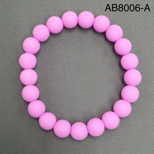 Rubber Beaded Solid Lavender Simple Trendy Stretchable Bracelet eBay