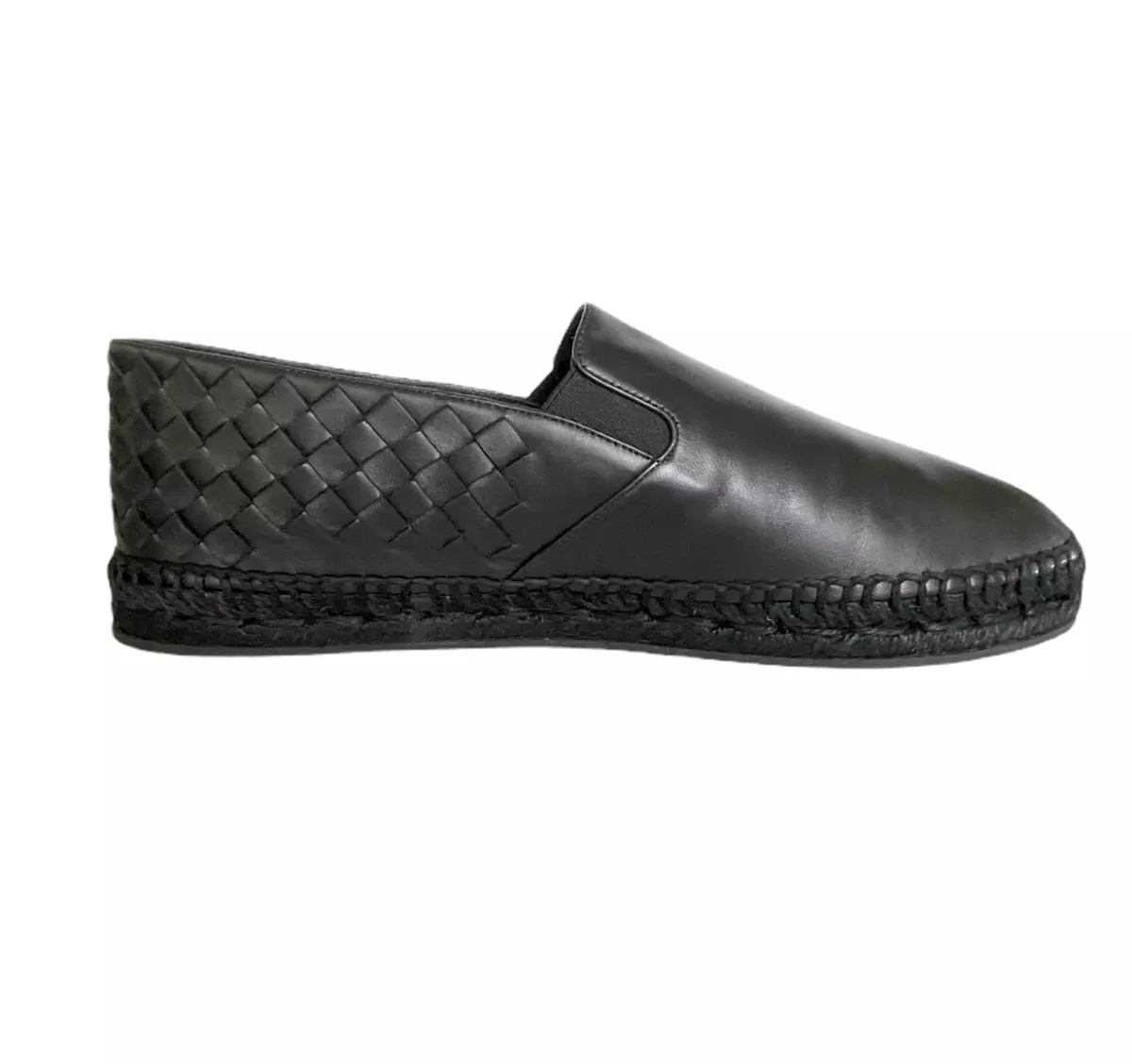 Bottega Veneta 407387 Black Intrecciato Leather Espadrilles Shoes, EUR 40,  41