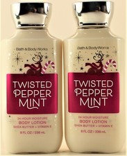 QTY 2 - Bath Body Works TWISTED PEPPERMINT Body Lotion Moisturizer Cream 8oz