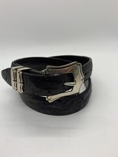 James Reid Sterling Silver Belt Buckle Set full Quill Ostrich belt