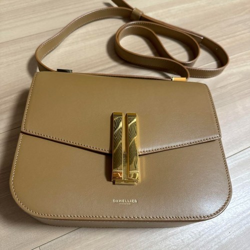 DEMELLIER VANCOUVER Crossbody Schultertasche Leder Braun Damen aus Japan - Bild 5 von 12