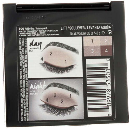 2 Pack Revlon ColorStay 16-Hour Eyeshadow, Addictive 500, 0.16 oz - Picture 2 of 2