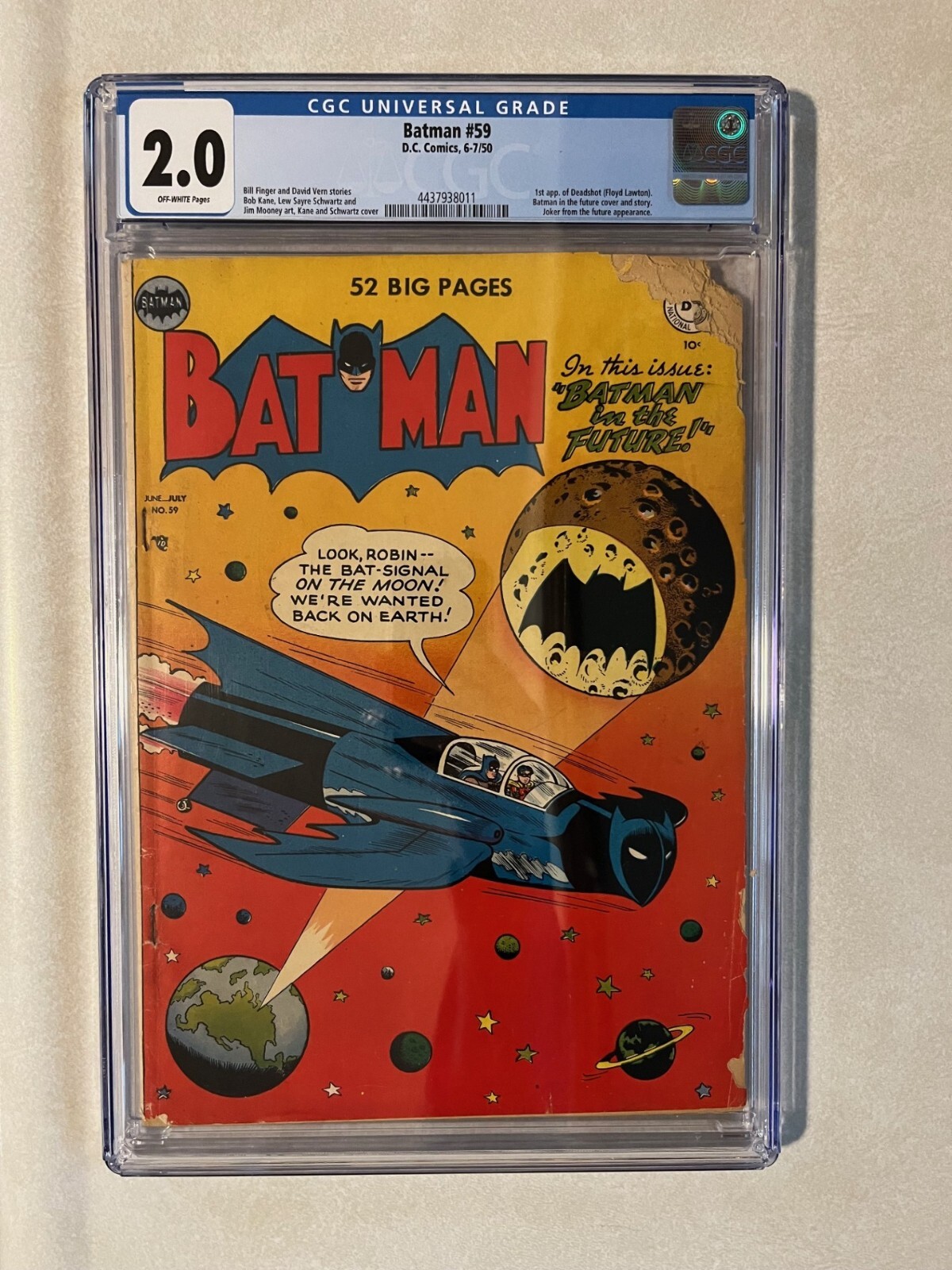 Batman #59 1950 DC Comics Golden Age Key 1st Deadshot CGC 2.0 Suicide ...
