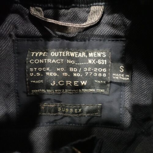 J Crew Quilted Sussex Jacket Mens Small Black Quilted Snap Full Zip EUC - Picture 3 of 16